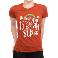 Lucky To Be An Slp St Patricks Day Speech Language Ladies Fitted T-shirt | Artistshot