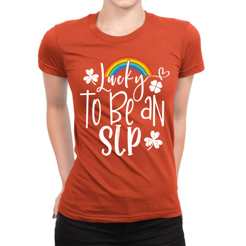 Lucky To Be An Slp St Patricks Day Speech Language Ladies Fitted T-Shirt by najeboenoeb | Artistshot