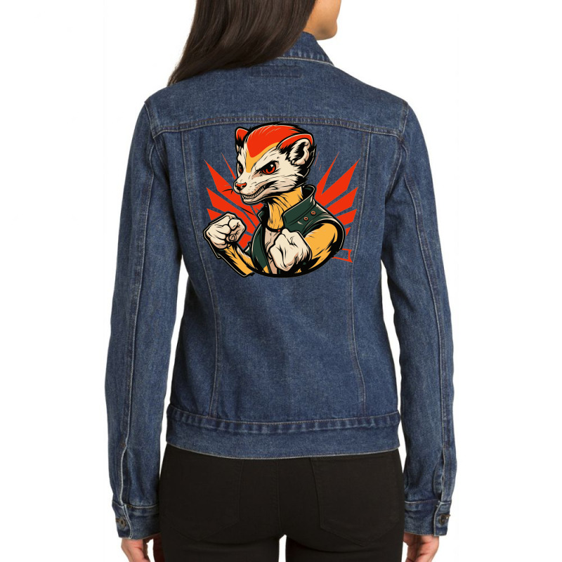 Weasel Master Angry Ladies Denim Jacket by Stephens19 | Artistshot