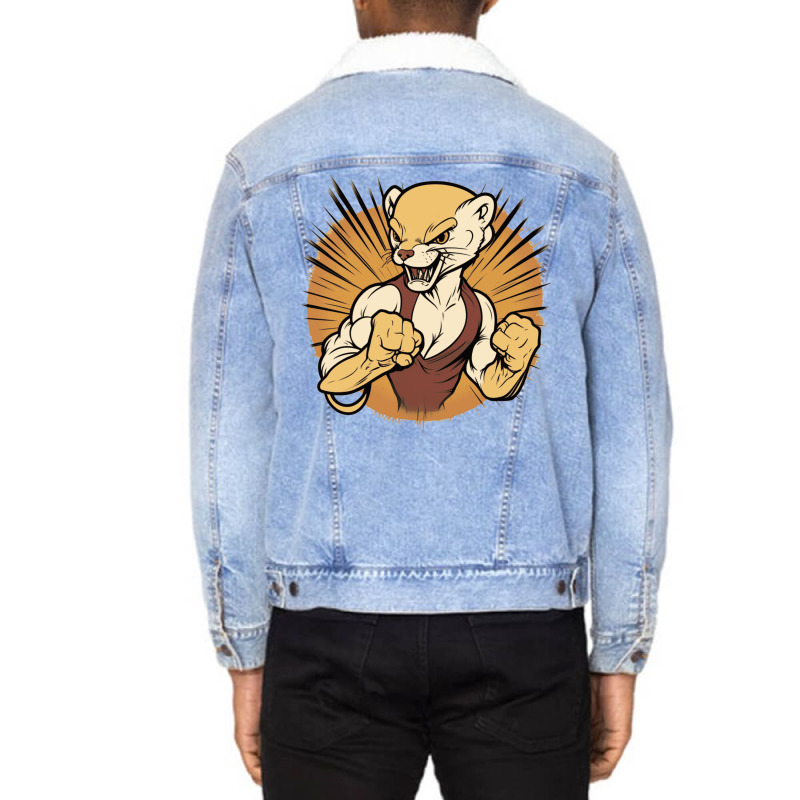 Weasel Master Angry Unisex Sherpa-Lined Denim Jacket by Stephens19 | Artistshot