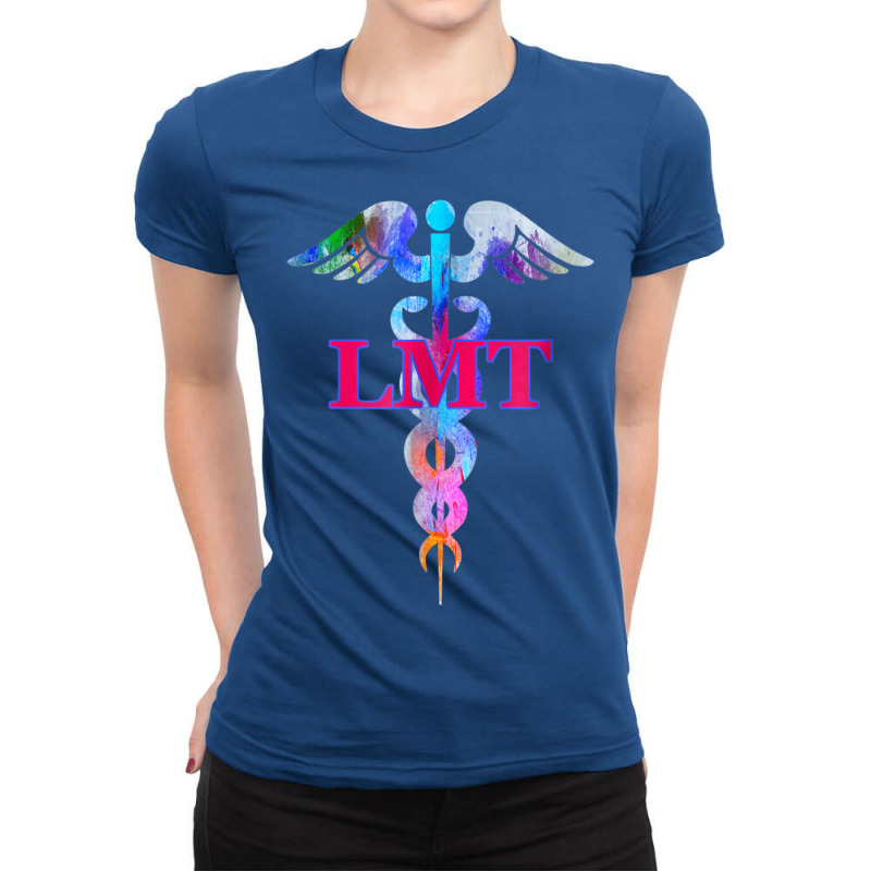 Lmt Licensed Massage Therapist Caduceus Love Ladies Fitted T-Shirt by tabithyburnb | Artistshot