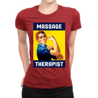 Massage Therapist Rosie The Riveter Poster Design Ladies Fitted T-shirt | Artistshot