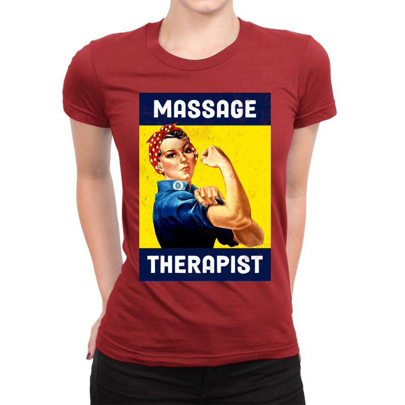 Massage Therapist Rosie The Riveter Poster Design Ladies Fitted T-Shirt by paolisnelcisq | Artistshot