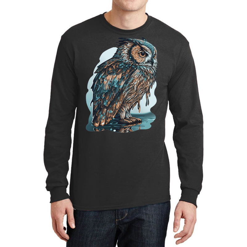 Ocean Sea Water Owl Long Sleeve Shirts by UrielTurner100 | Artistshot