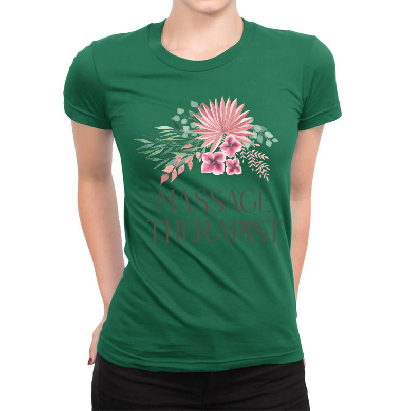 Massage Therapist Bohemian Floral Bouquet Design Ladies Fitted T-Shirt by nataqohweiv | Artistshot