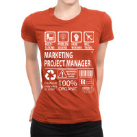 Marketing Project Manager T  Multitasking Certifie Ladies Fitted T-shirt | Artistshot