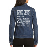 Marketing Project Manager T  Multitasking Certifie Ladies Denim Jacket | Artistshot