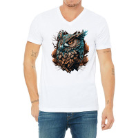 Owl Angry V-neck Tee | Artistshot