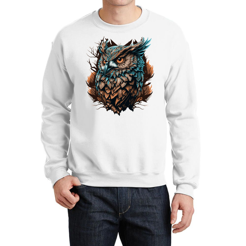 Owl Angry Crewneck Sweatshirt by UrielTurner100 | Artistshot