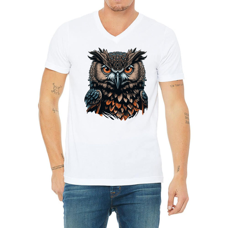 Owl Angry V-Neck Tee by UrielTurner100 | Artistshot