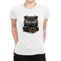 Owl Angry Ladies Fitted T-shirt | Artistshot