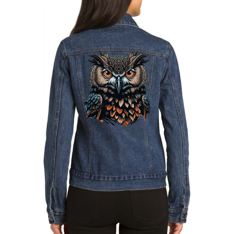 Owl Angry Ladies Denim Jacket by UrielTurner100 | Artistshot