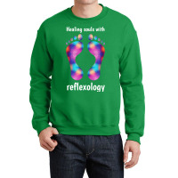 Healing Souls With Reflexology White Text 70s Crewneck Sweatshirt | Artistshot