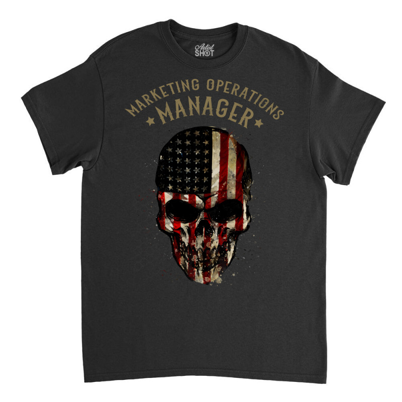 Marketing Operations Manager Watercolor Skull In A Classic T-shirt by kamamisbaitis | Artistshot