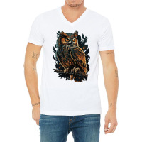 Owl Angry V-neck Tee | Artistshot