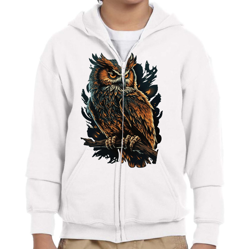 Owl Angry Youth Zipper Hoodie by UrielTurner100 | Artistshot