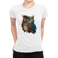 Owl Angry Ladies Fitted T-shirt | Artistshot