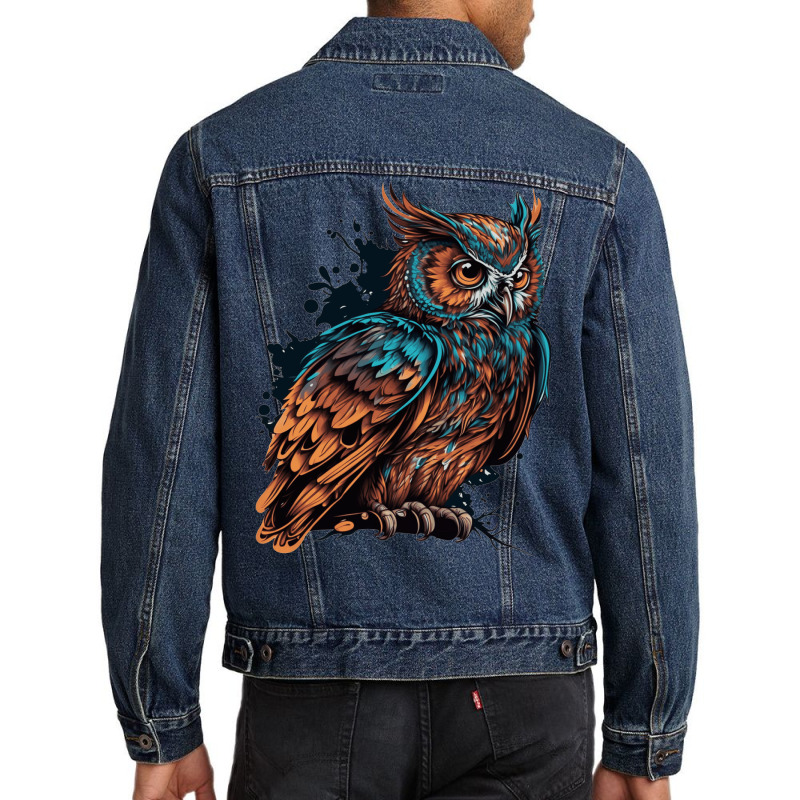 Owl Colour Men Denim Jacket by UrielTurner100 | Artistshot