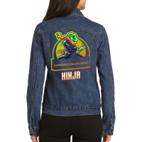 Communications Specialist Ninja Red Ladies Denim Jacket | Artistshot