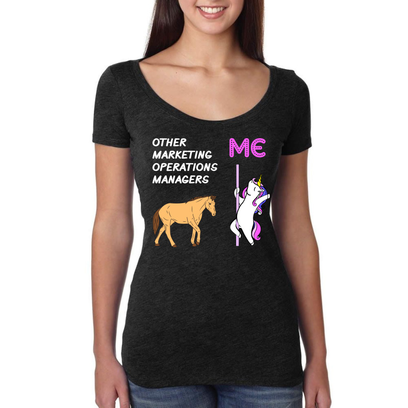 Marketing Operations Manager Unicorn Horse Design Women's Triblend Scoop T-shirt by dyrondewer6 | Artistshot