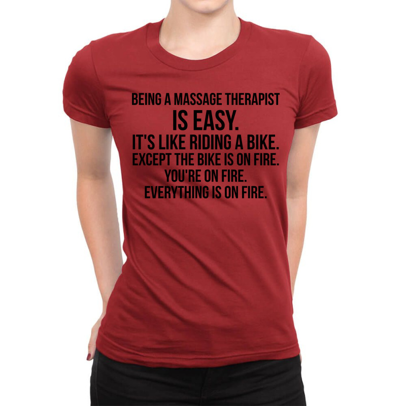 Being A Massage Therapist Humor Ladies Fitted T-Shirt by mabreykantarg | Artistshot