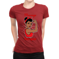 Massage Therapist Woman Strong Retro Vintage Poste Ladies Fitted T-shirt | Artistshot