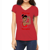 Massage Therapist Woman Strong Retro Vintage Poste Women's V-neck T-shirt | Artistshot