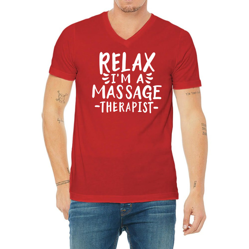 Massage Therapist Hipster Quote V-Neck Tee by mabreykantarg | Artistshot