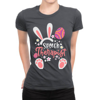 Bunny Speech Language Therapist Slp Happy Easter E Ladies Fitted T-shirt | Artistshot