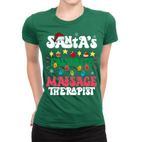 Santas Favorite Massage Therapist Santa Hat Xmas L Ladies Fitted T-shirt | Artistshot