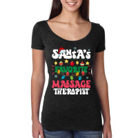 Santas Favorite Massage Therapist Santa Hat Xmas L Women's Triblend Scoop T-shirt | Artistshot