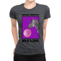 Massage Therapist Wild And Free Zebra Blowing Pink Ladies Fitted T-shirt | Artistshot