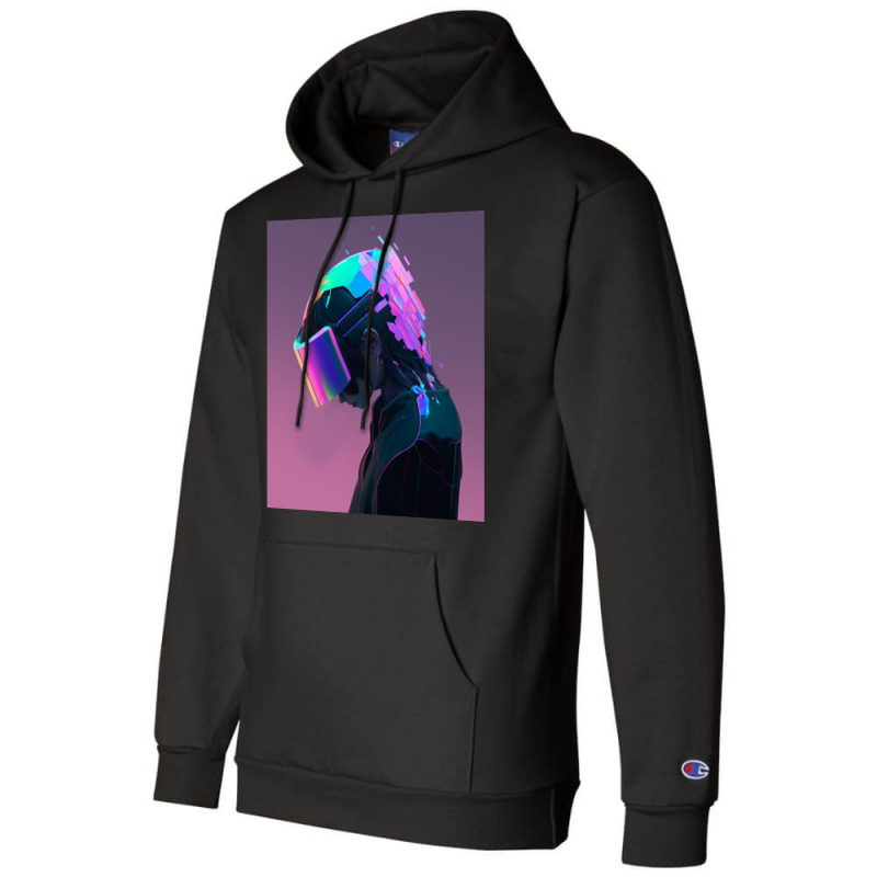 Holographic Non Player Character Sad Champion Hoodie | Artistshot