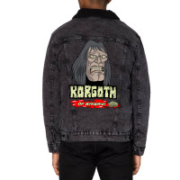 Korgoth Of Barbaria Aesthetic Unisex Sherpa-lined Denim Jacket | Artistshot