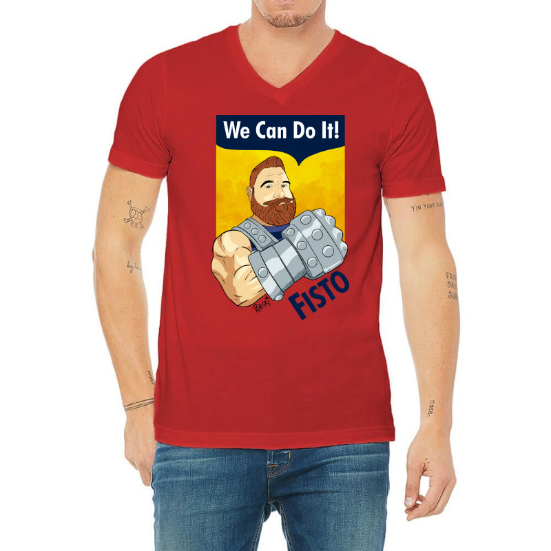 We Can Do It Fisto V-neck Tee | Artistshot