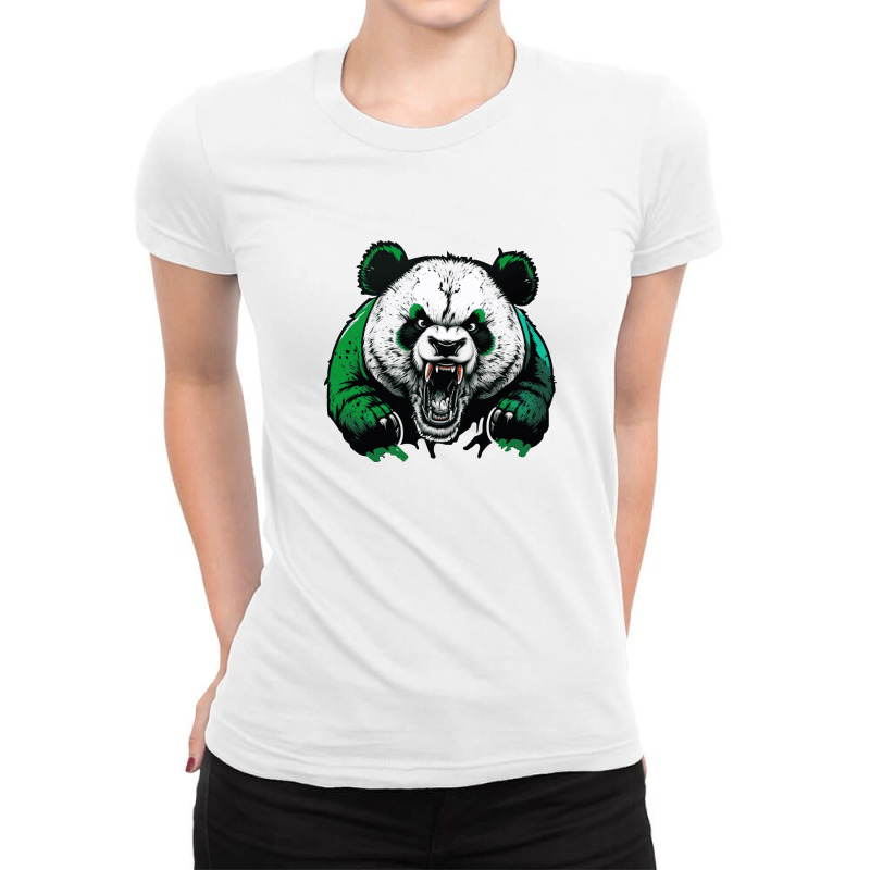 Panda Angry Ladies Fitted T-Shirt by YaelWorkman180 | Artistshot