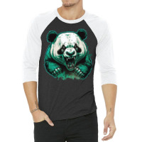 Panda Angry 3/4 Sleeve Shirt | Artistshot