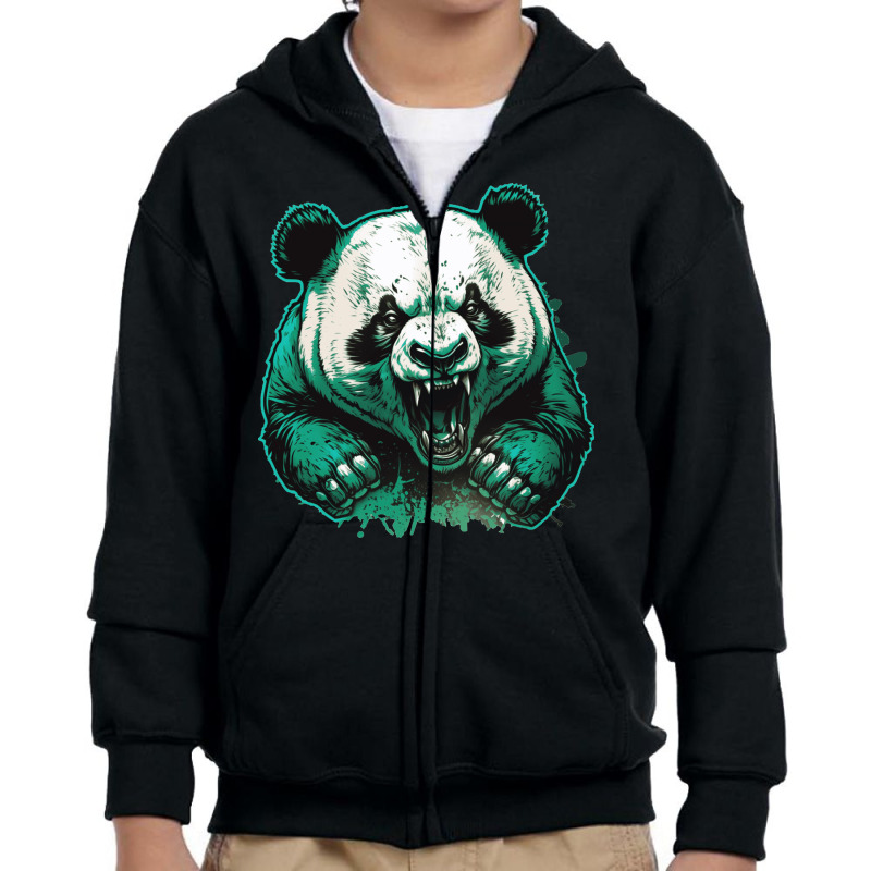 Panda Angry Youth Zipper Hoodie by YaelWorkman180 | Artistshot