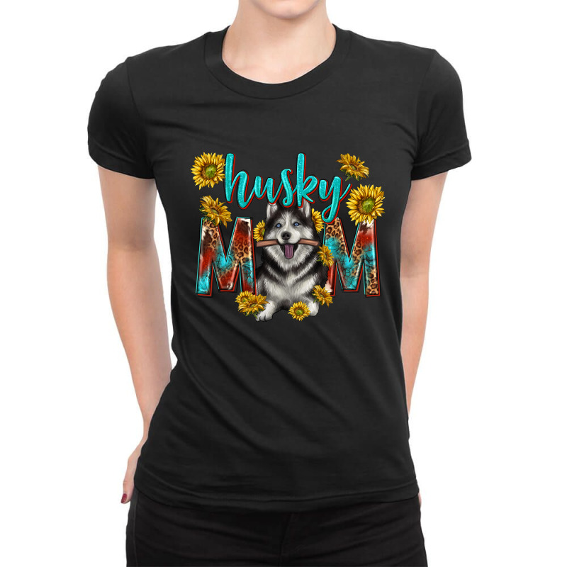 Western Alaskan Husky Mom Ladies Fitted T-Shirt by enoddigitalart@gmail.com | Artistshot