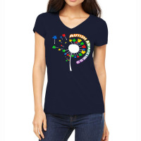 Autism Awareness T  Shirt Autism T  Shirt Autism Dandelion Flower Puzz Women's V-neck T-shirt | Artistshot