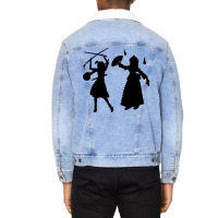 Silhouette Youmu   Touhou Unisex Sherpa-lined Denim Jacket | Artistshot