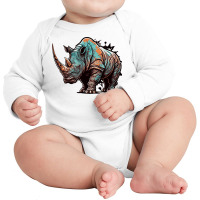 Rhinoceros Angry Long Sleeve Baby Bodysuit | Artistshot