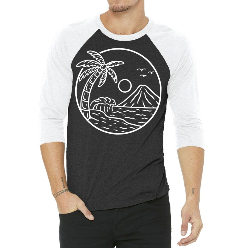 Beach View Mountain Vibes 3/4 Sleeve Shirt by Morspective | Artistshot