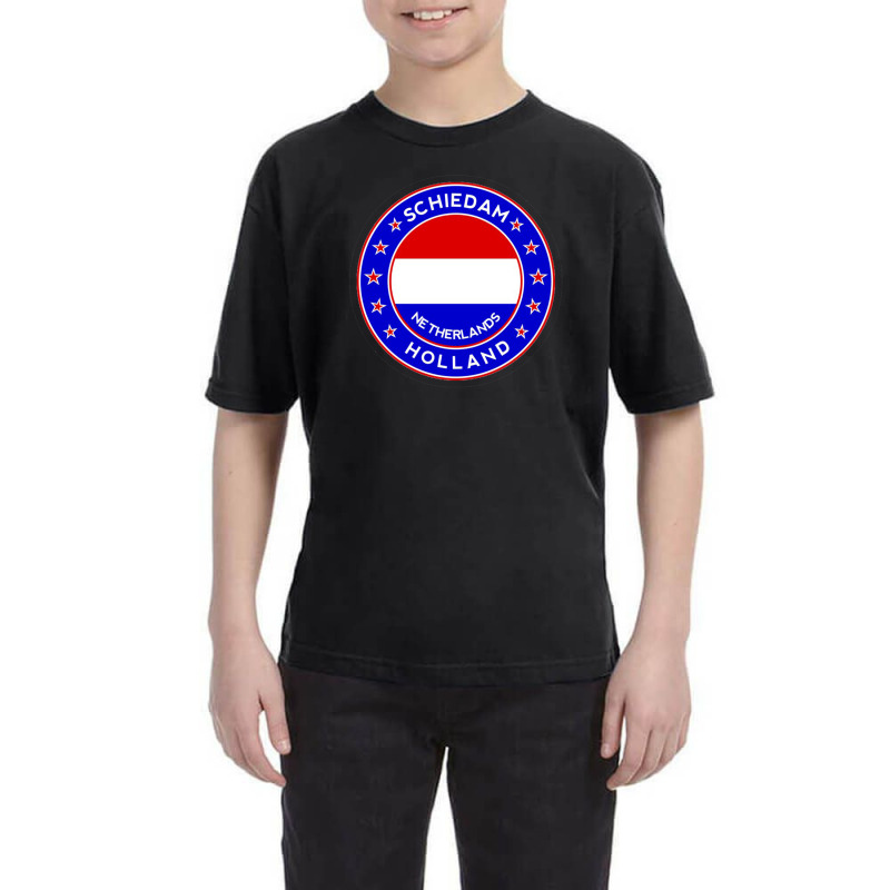 Amsterdam Flag Andquot Amstrdmandquot Circle 3 Black Bg 30997549 Youth Tee by four99 | Artistshot