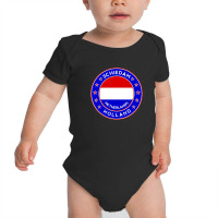 Amsterdam Flag Andquot Amstrdmandquot Circle 3 Black Bg 30997549 Baby Bodysuit | Artistshot