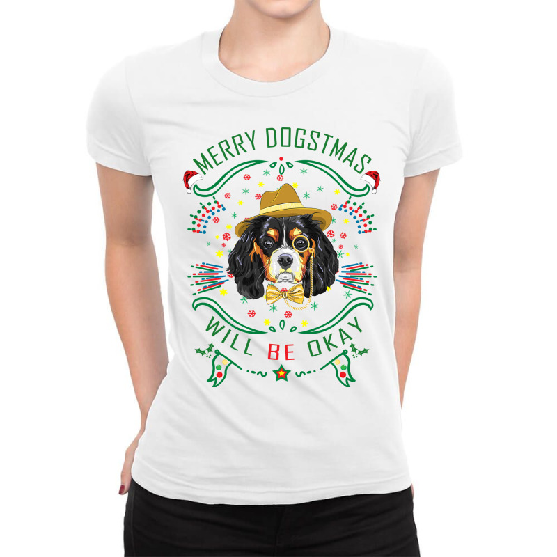 Merry Dogstmas Will Be Okay Merry Christmas, Funny Ladies Fitted T-Shirt by lorismerch | Artistshot