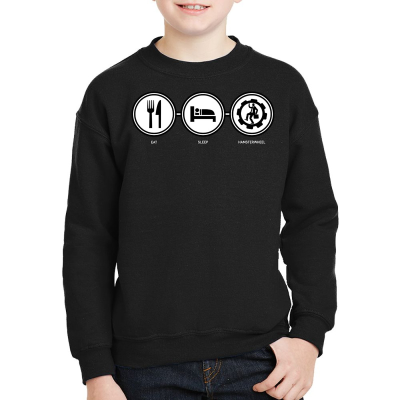 Eat Sleep Hamster Wheel Youth Sweatshirt by NovianArt | Artistshot