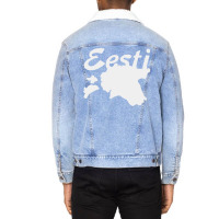 Estonia Country Map Unisex Sherpa-lined Denim Jacket | Artistshot