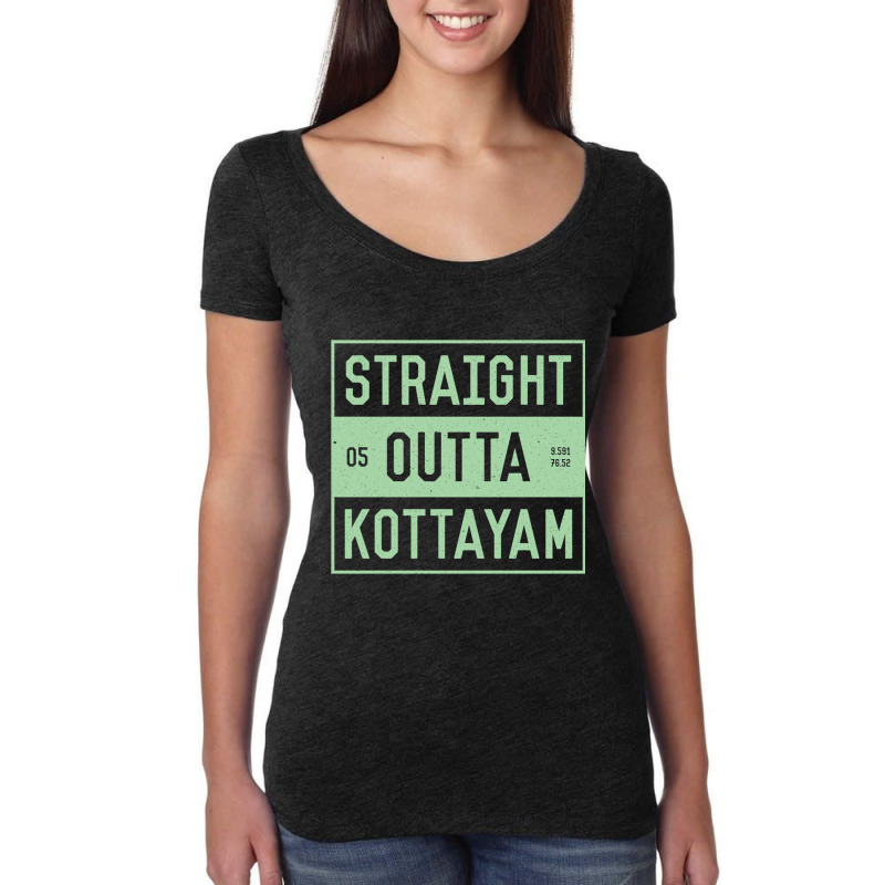 Straight Outta Kottayam  Funny Malayalam Phrases Women's Triblend Scoop T-shirt by JOHN CHAVEZ | Artistshot