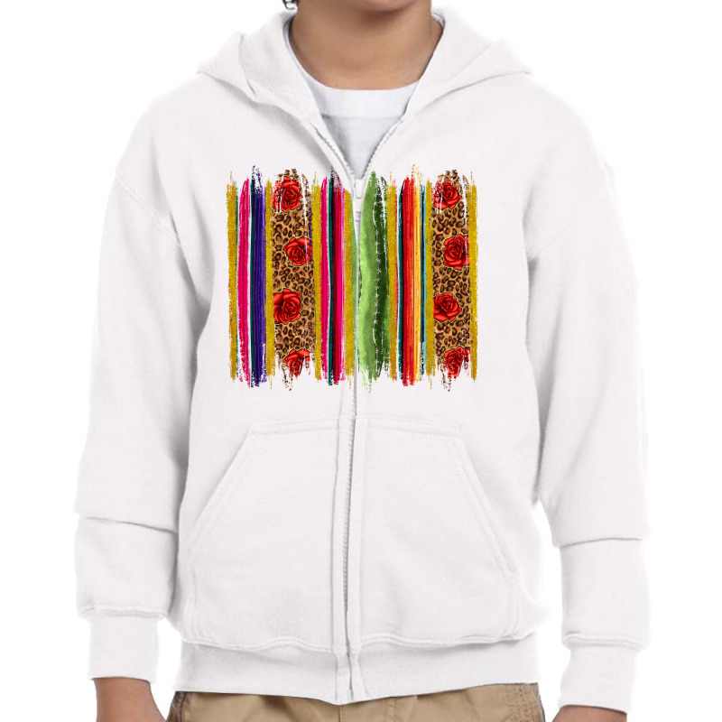 Mexico Serape Brushstroke Youth Zipper Hoodie by enoddigitalart@gmail.com | Artistshot